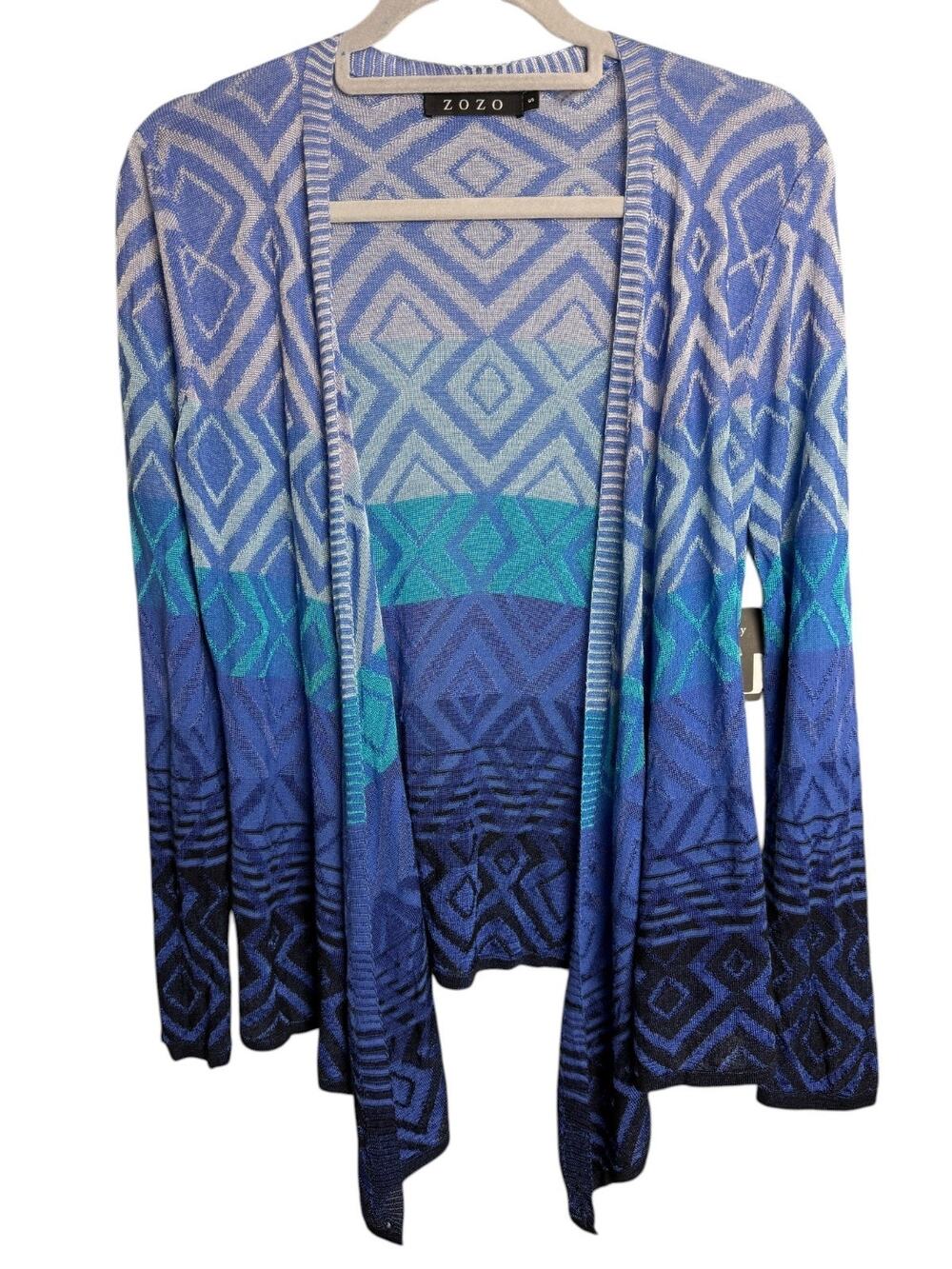 ZOZO NWT Women's Small Blue Ombre 4 Way Convertible Cardigan $128 Retail